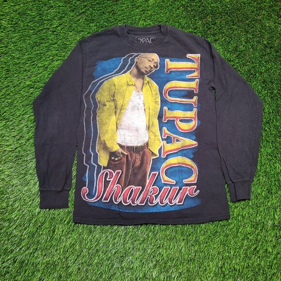 Y2K Style Tupac Shakur Memorial Rap Tee T-Shirt Mens XS Hip Hop Legend - Picture 1 of 4